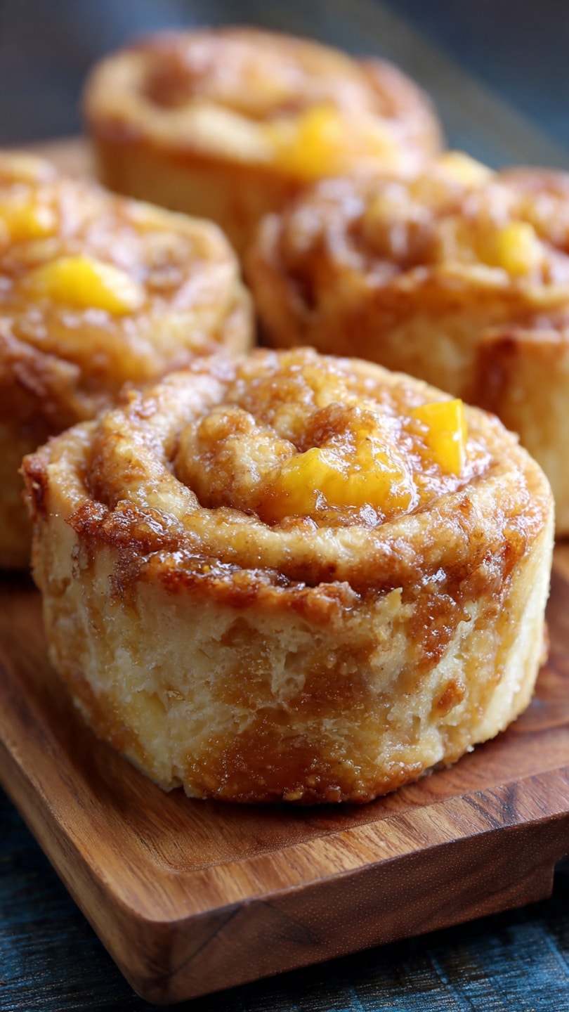 Peach Cheesecake Cobbler Rolls