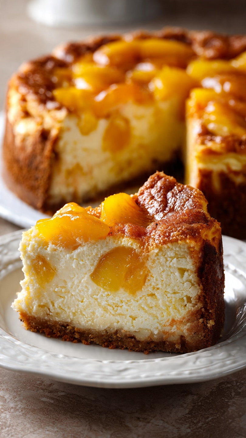 Peach Cobbler Cheesecake Bliss