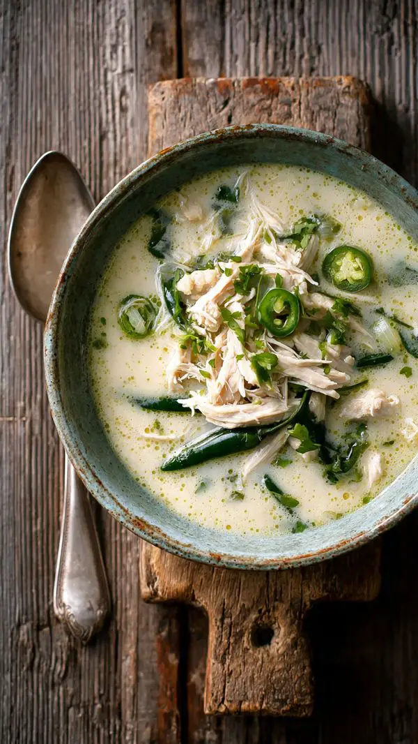 Crema De Pollo Con Chile Poblano