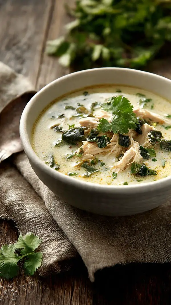 Crema De Pollo Con Chile Poblano