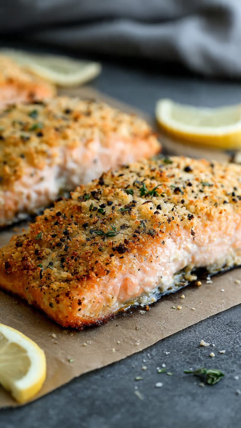 Simple Easy Dijon-Crusted Oven Salmon