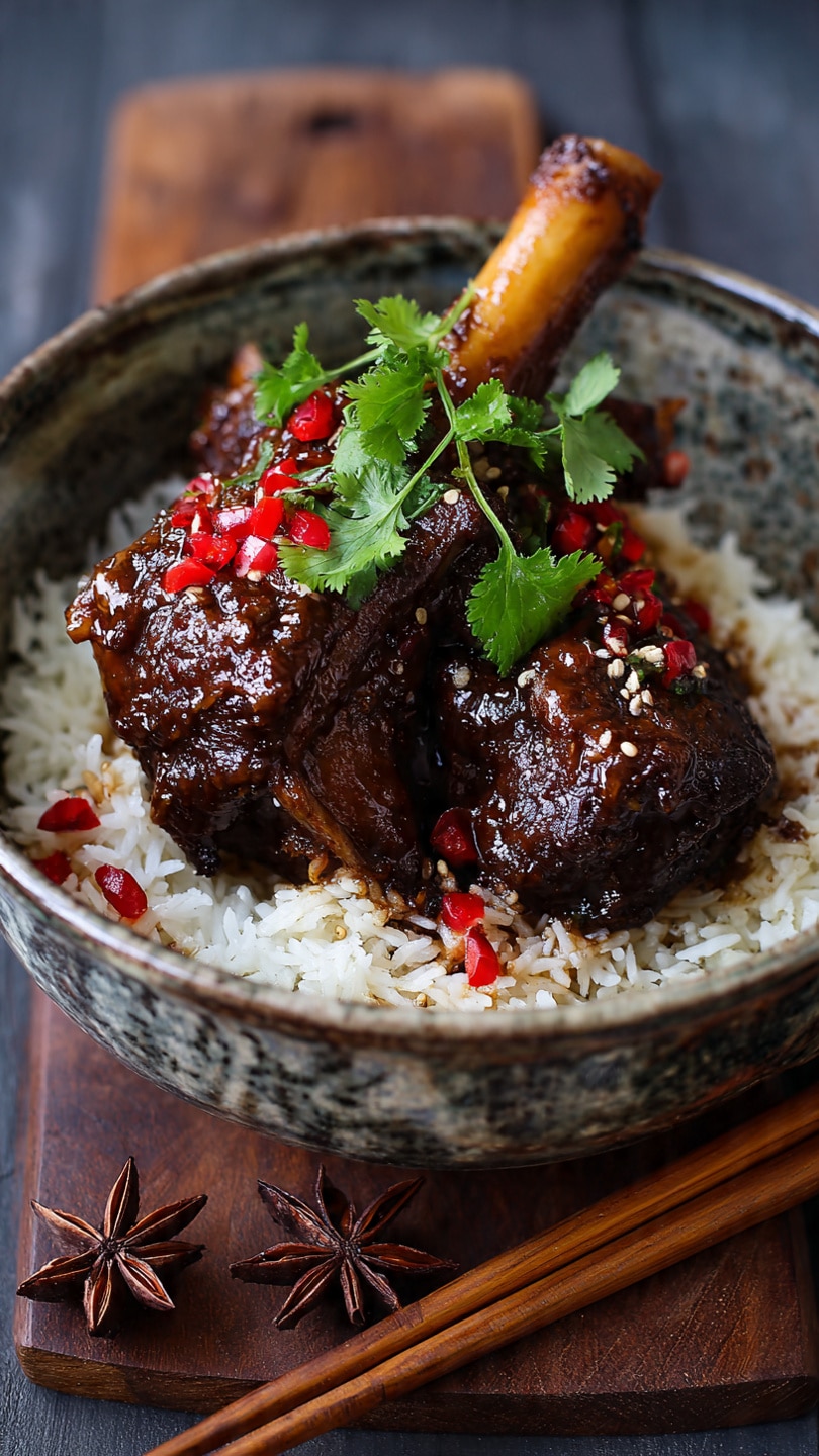 Slow Cooker Asian-Fusion Lamb Shanks With Star Anise & Sticky Glaze