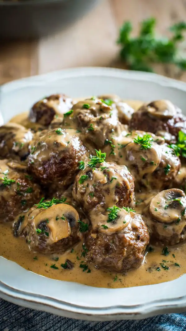 Slow Cooker Salisbury Steak Meatballs