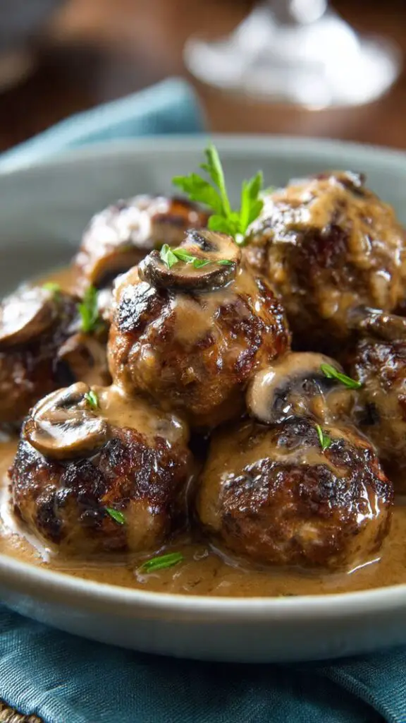 Slow Cooker Salisbury Steak Meatballs
