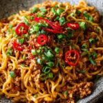 Spicy Peanut Gochujang Noodles With Turkey Mince