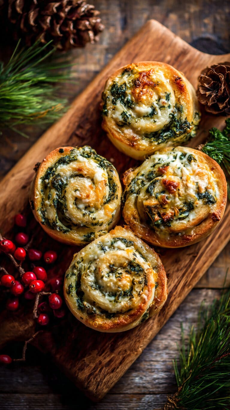 Stuffed Spinach Cheddar Holiday Rolls