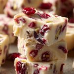 Sugar-Free White Chocolate Cranberry Fudge With Pistachio Swirl