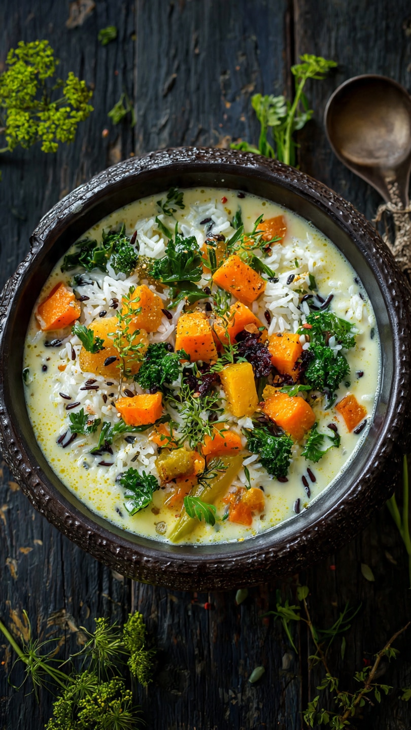 Warm Wild Rice Bowl – Fall Vegetable Dish With Coconut Milk