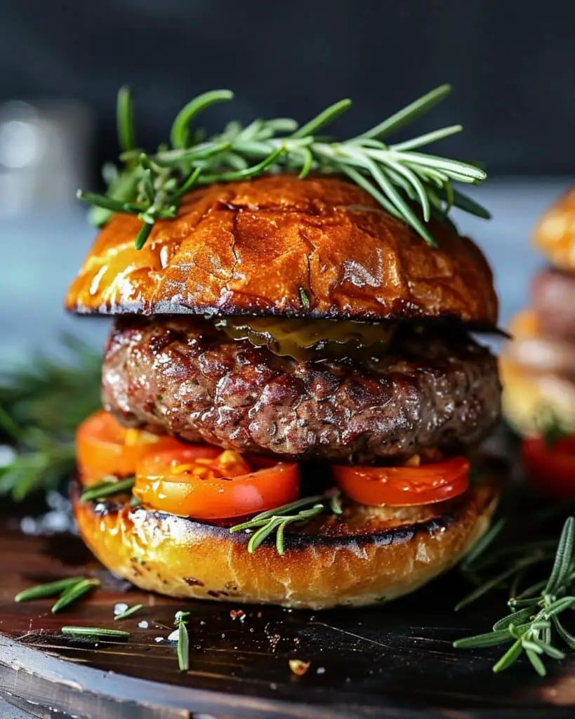 Air Fryer Burgers With Garlic And Rosemary
