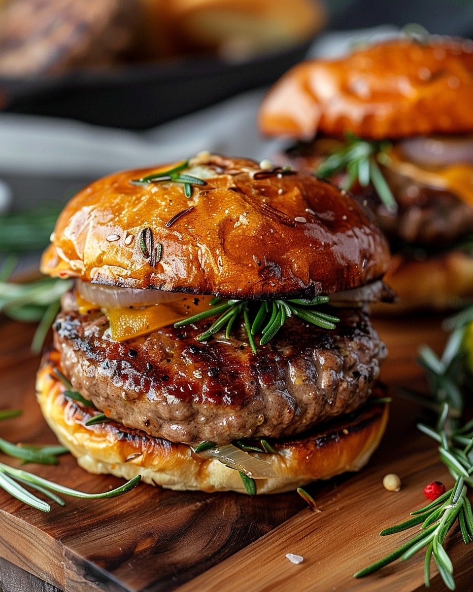 Air Fryer Burgers With Garlic And Rosemary