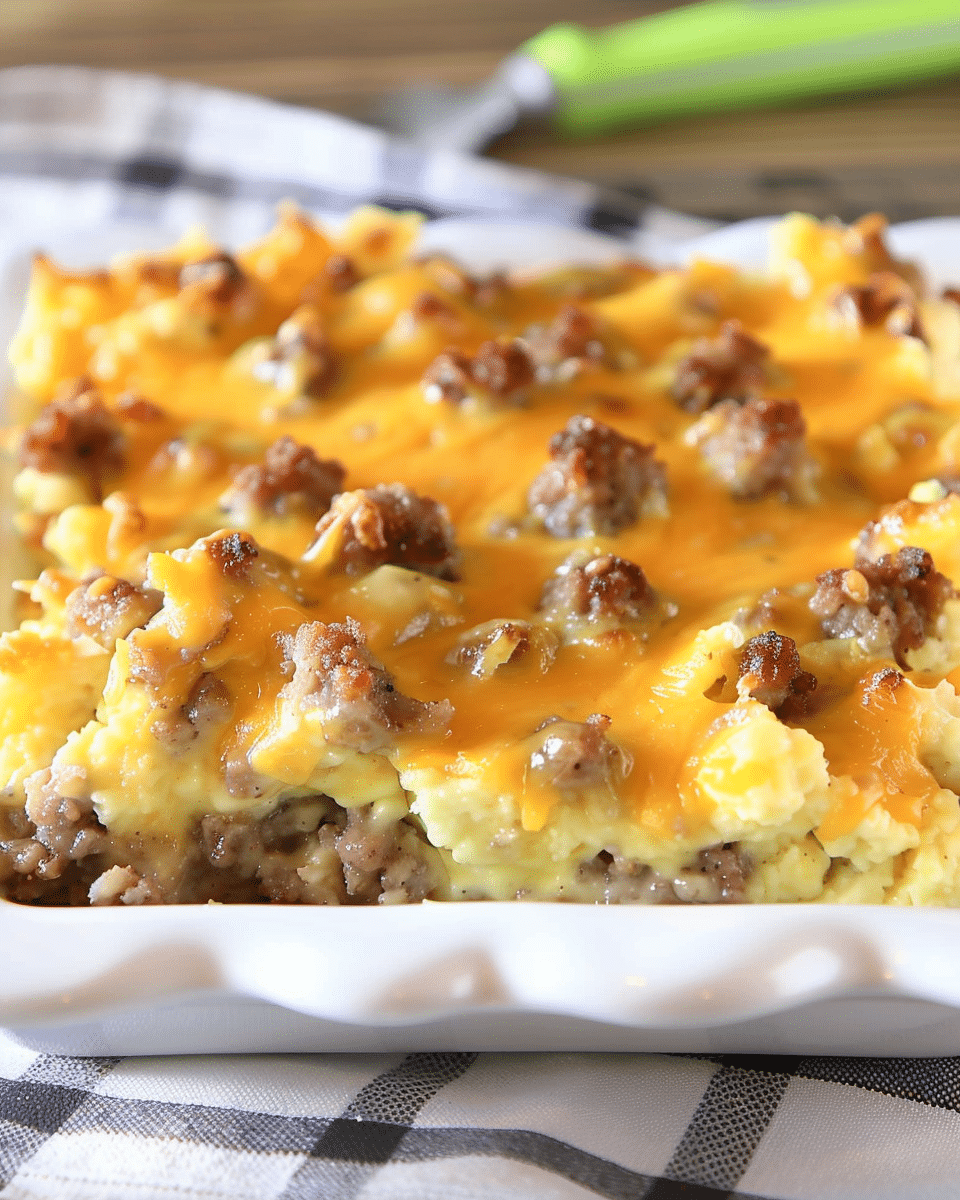 Cheesy Sausage Breakfast Casserole — Easy Egg Bake Recipe