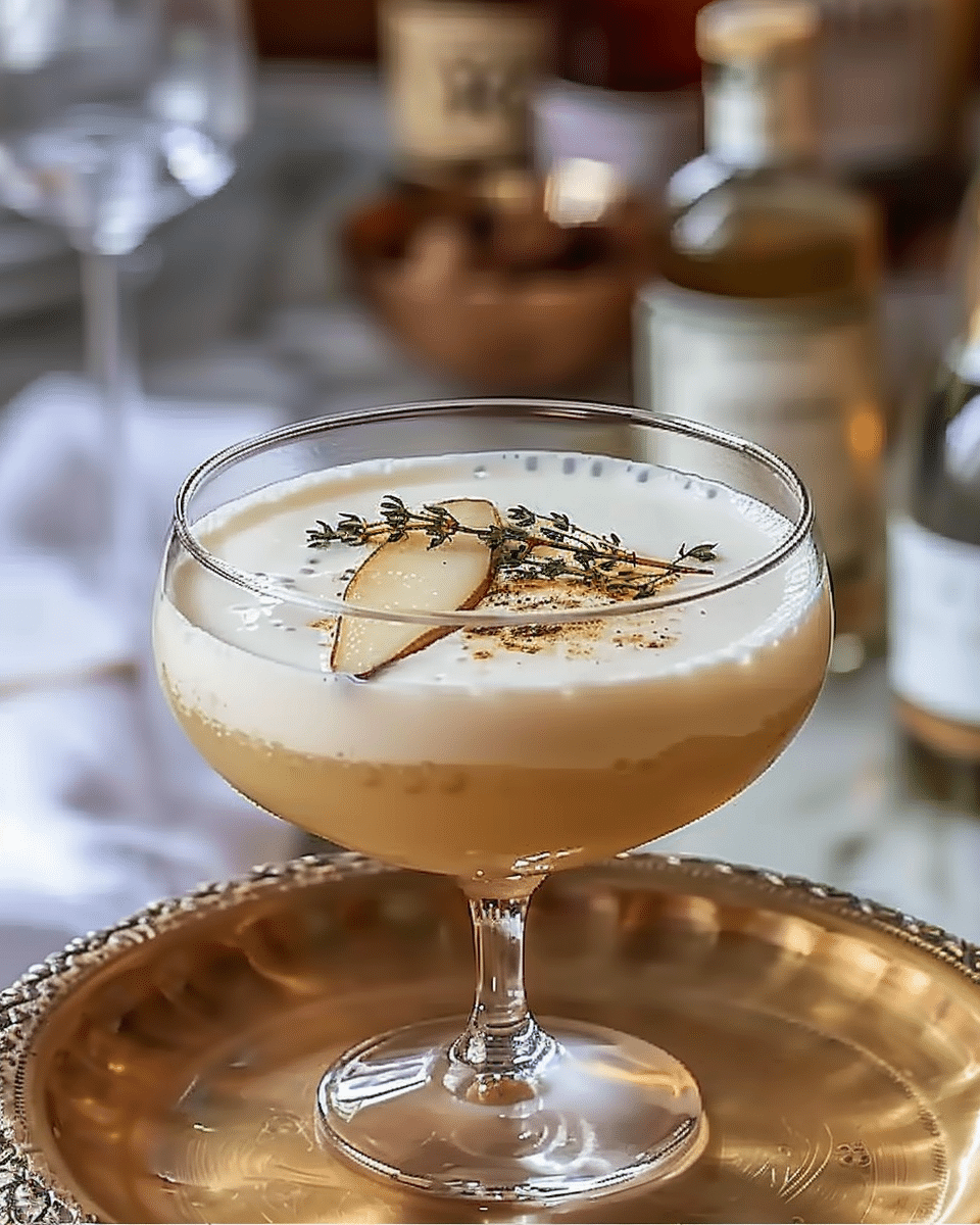 Refreshing Pear And Thyme Fizz