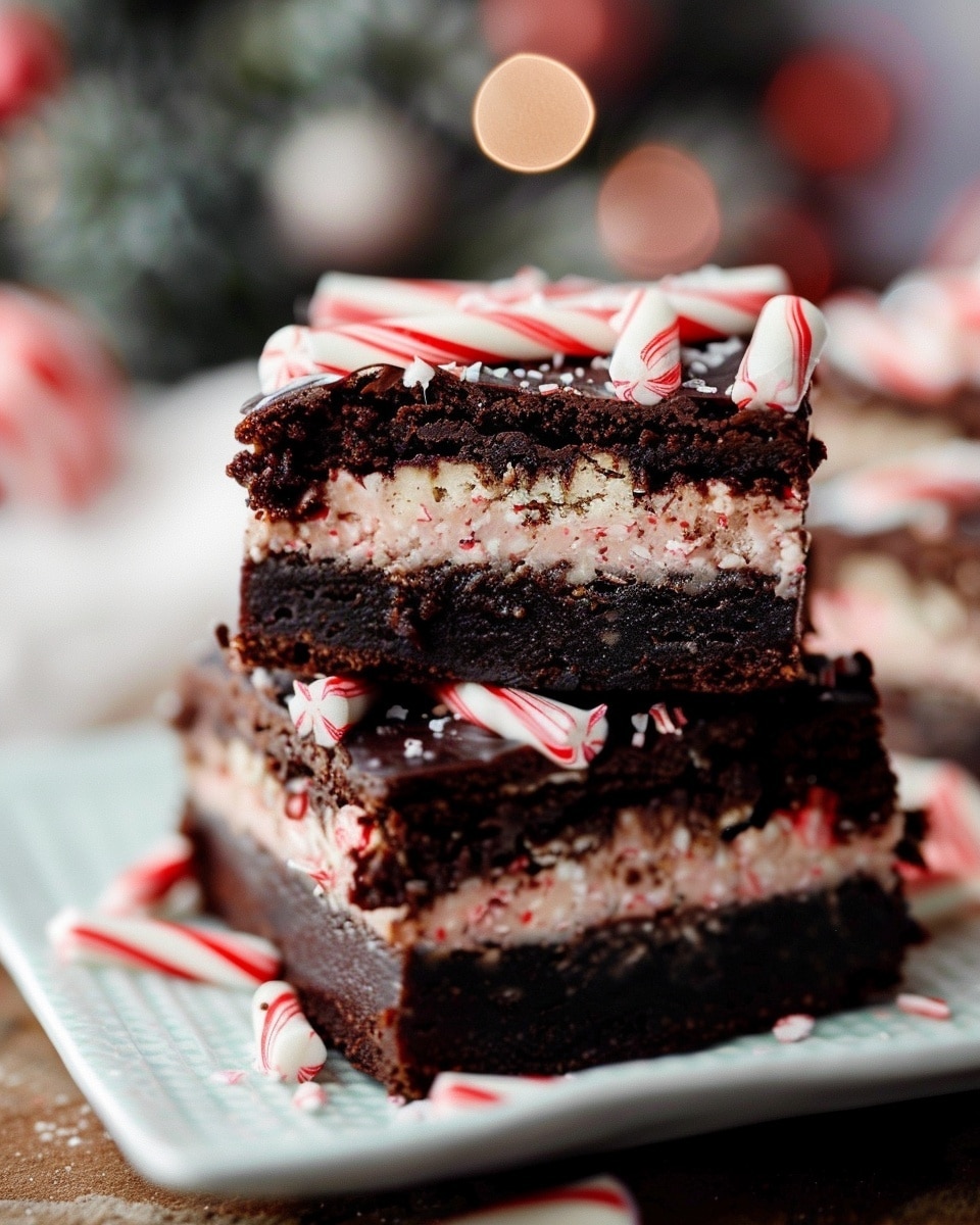 Layered Peppermint Brownies