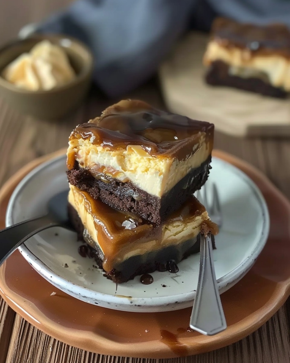Salted Caramel Cheesecake Brownies