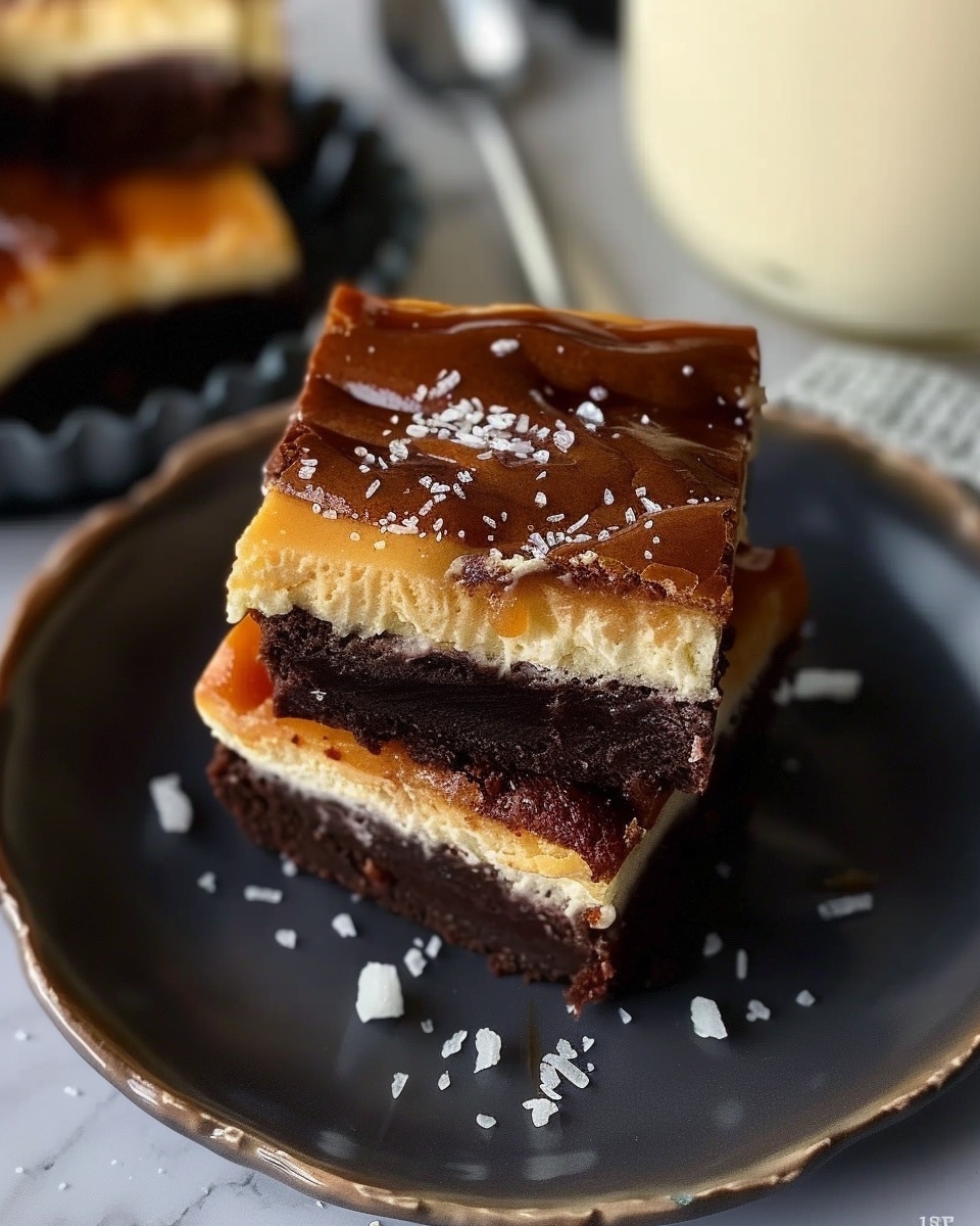 Salted Caramel Cheesecake Brownies