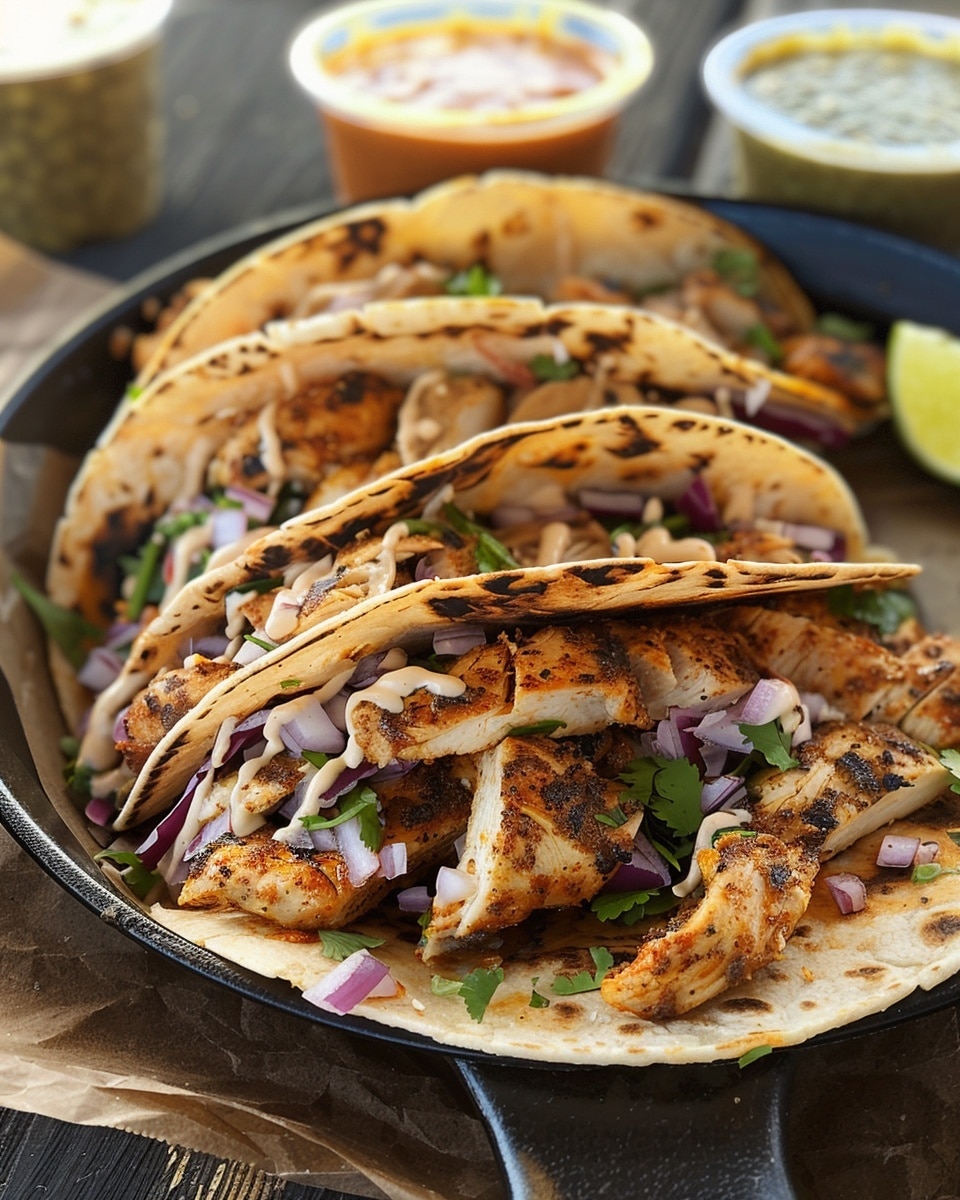 Blackened Chicken Tacos With Creamy Cajun Sauce