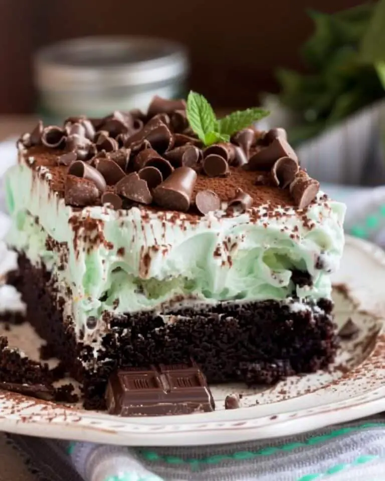Chocolate Mint Poke Cake