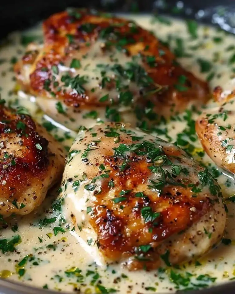 Chicken In Boursin Sauce With Garlic And Fine Herbs