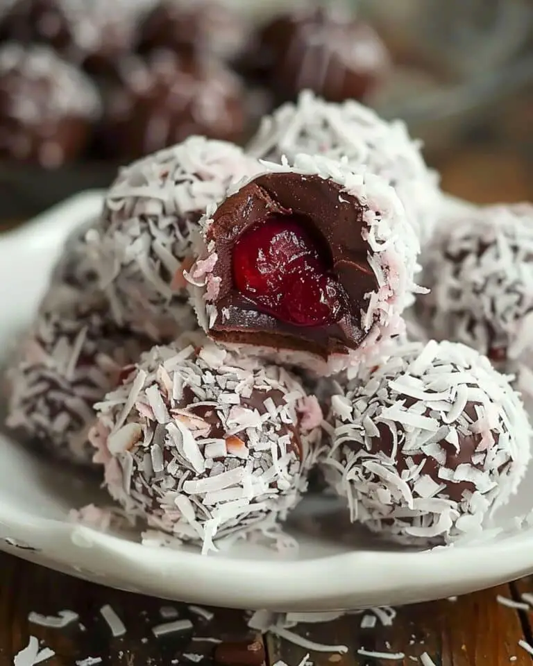 Chocolate Maraschino Cherry Coconut Truffles