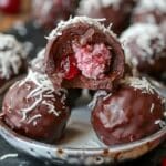 Chocolate Maraschino Cherry Coconut Truffles