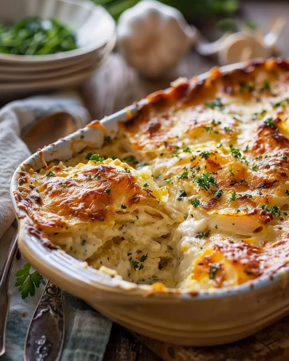 Creamy Golden Chicken Layer Bake