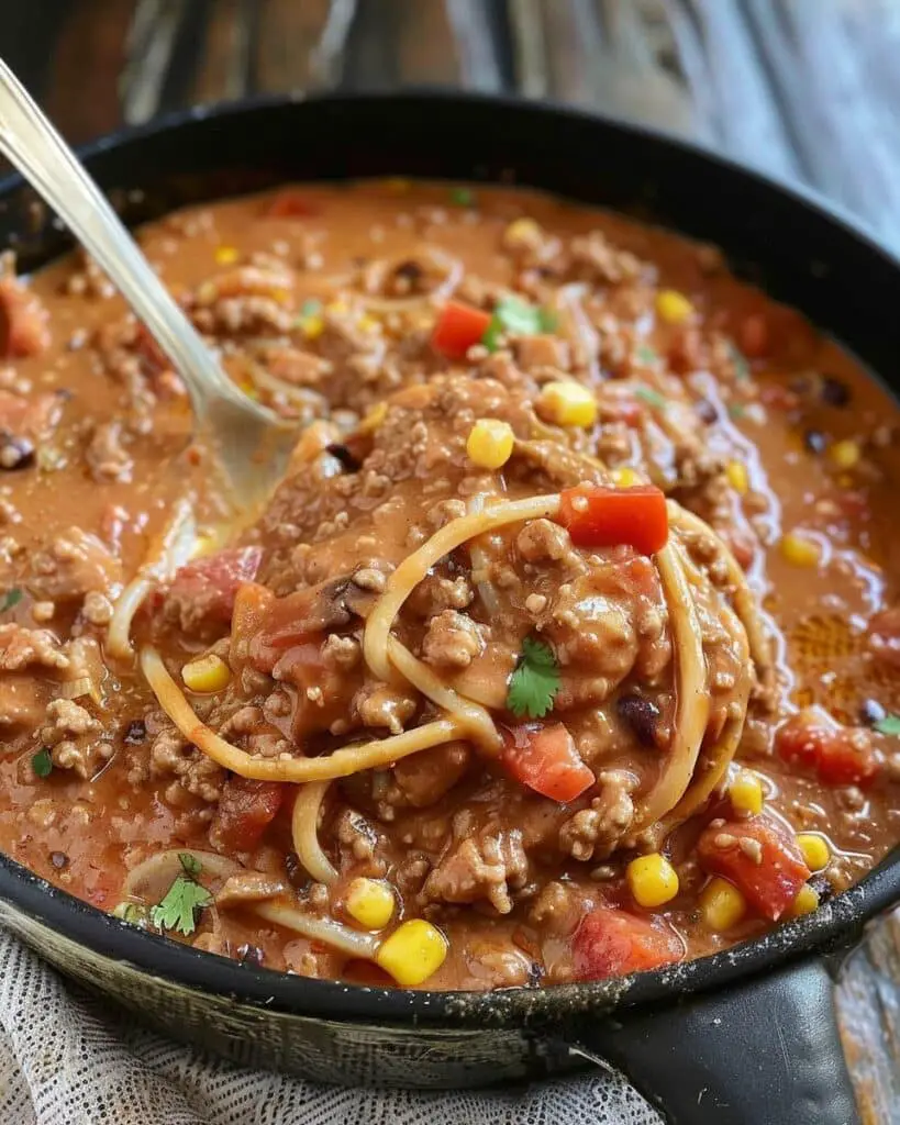 Creamy Taco Spaghetti