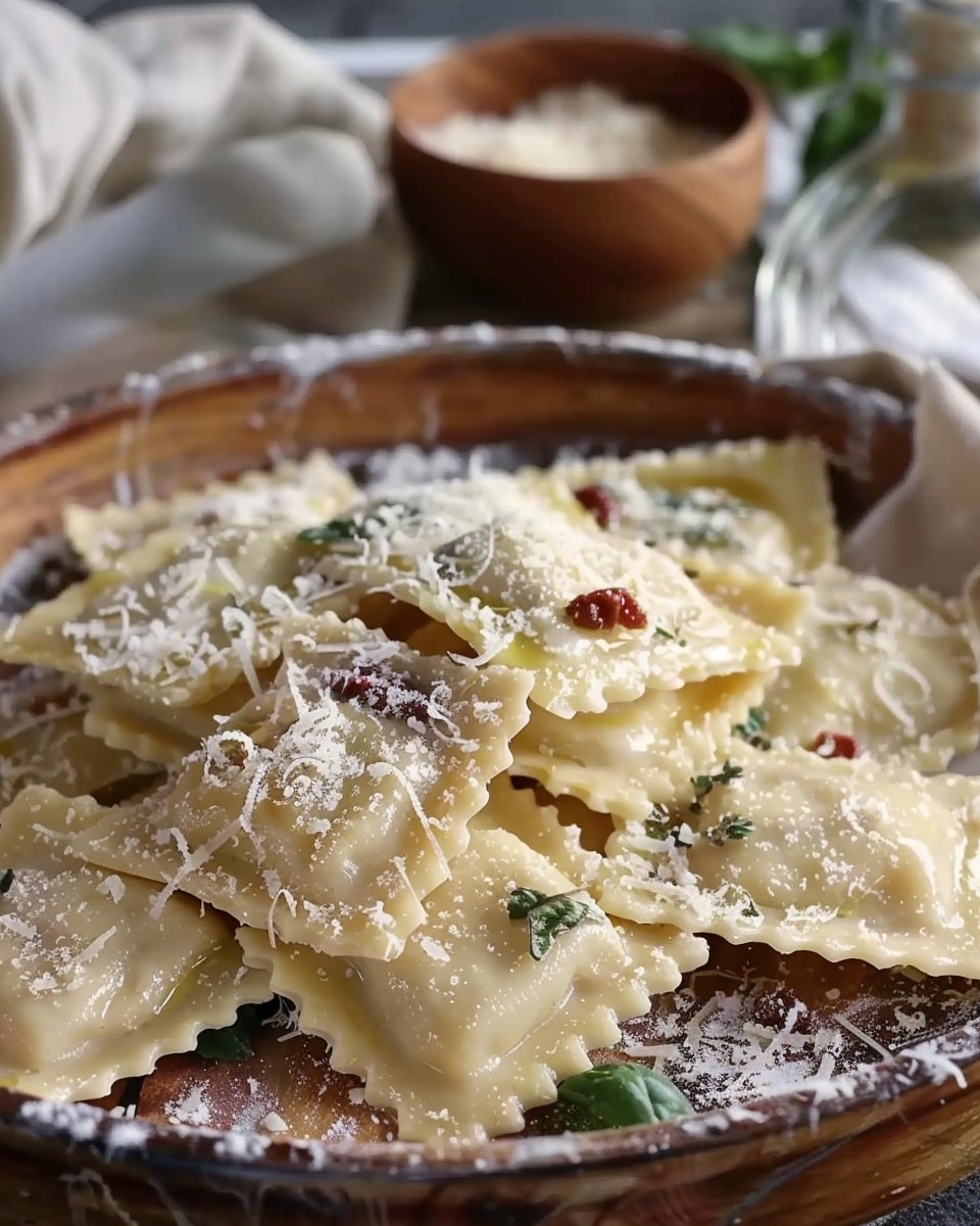 Creamy Tuscan Cheese Ravioli