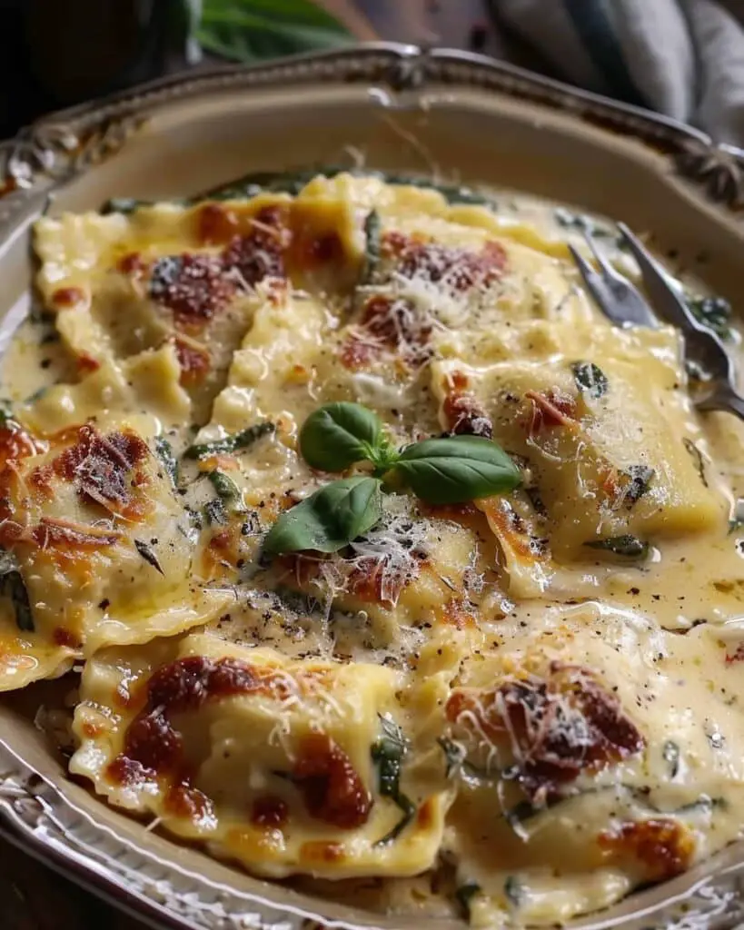 Creamy Tuscan Cheese Ravioli