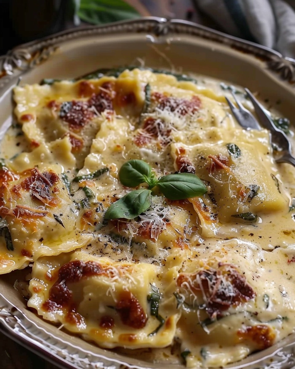 Creamy Tuscan Cheese Ravioli
