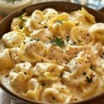 Crockpot Chicken Alfredo Tortellini