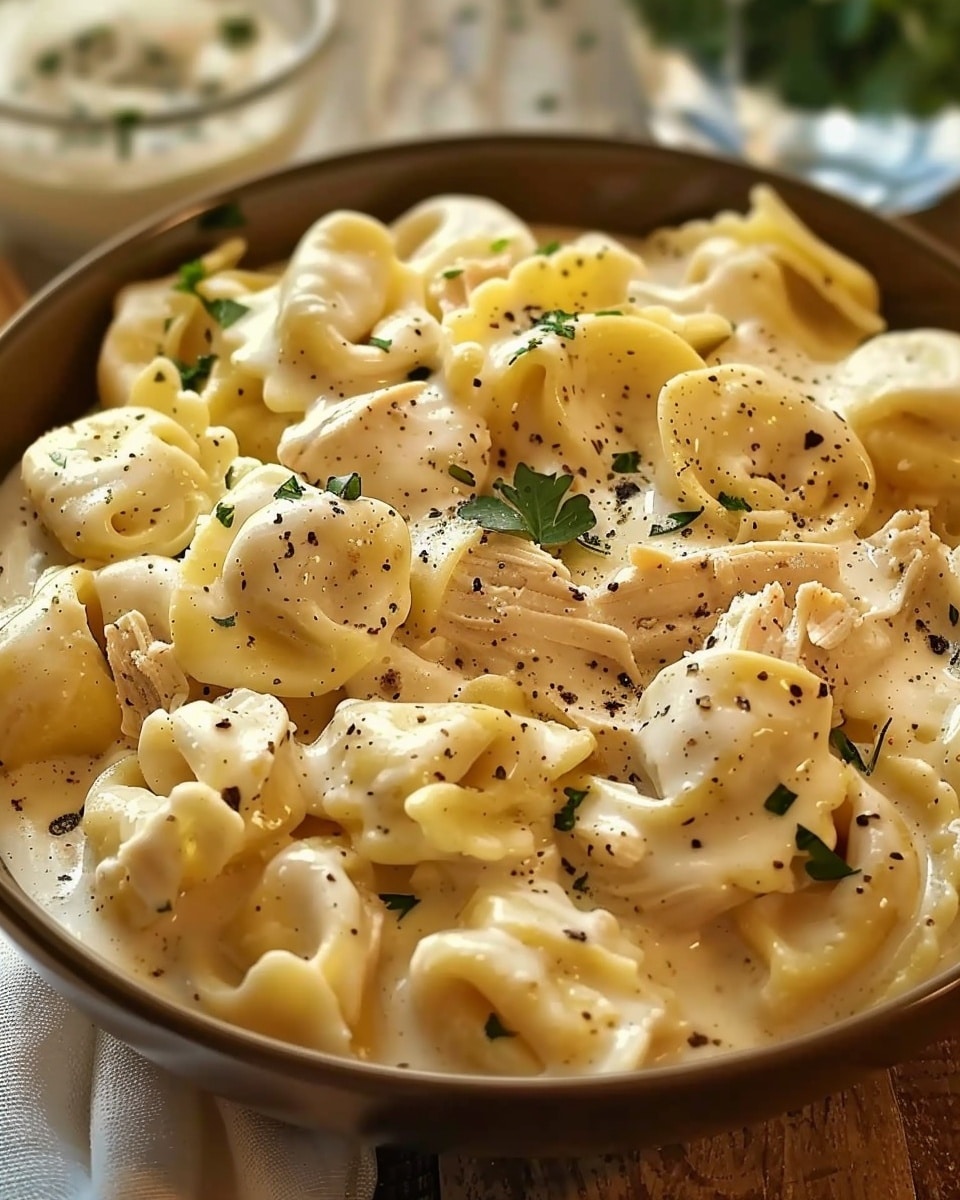 Crockpot Chicken Alfredo Tortellini