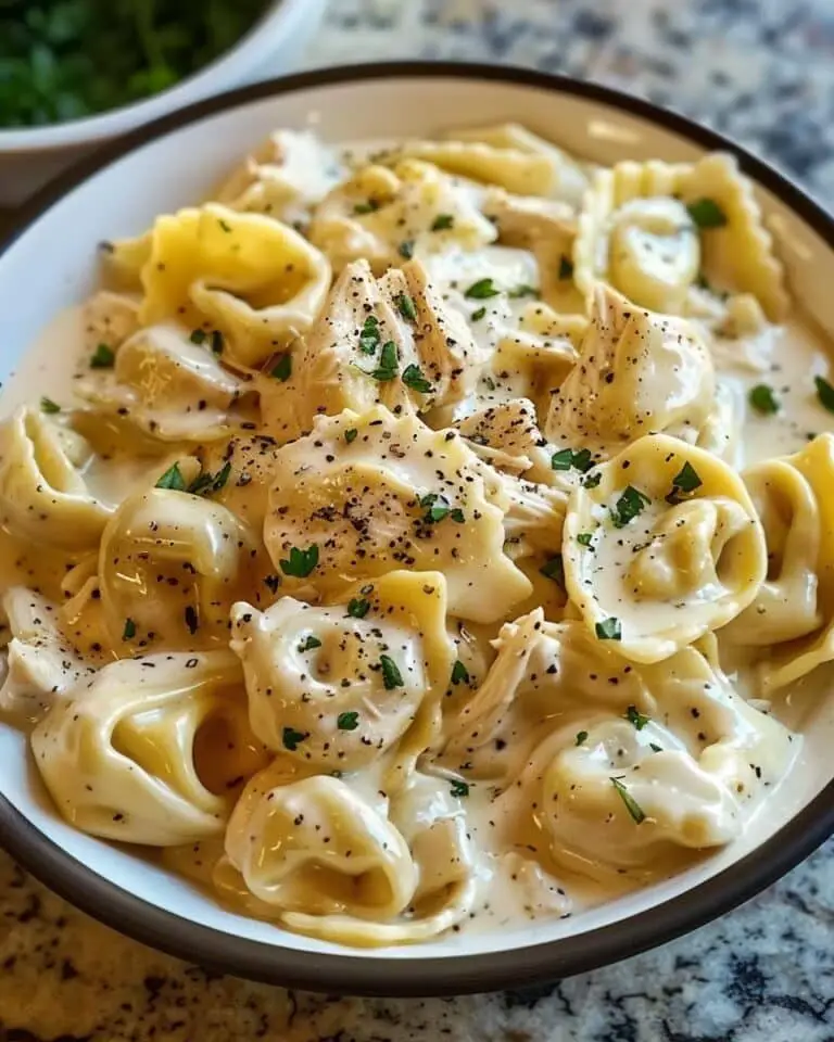 Crockpot Chicken Alfredo Tortellini