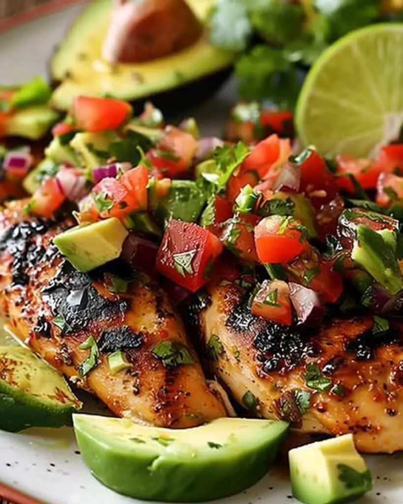 Fiesta Lime Chicken With Avocado Salsa