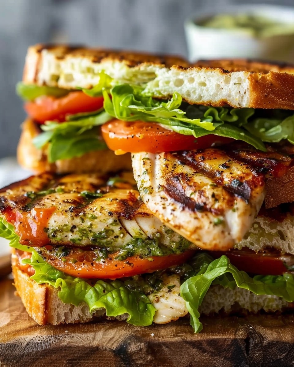 Garlic Butter Lettuce, Tomato & Grilled Chicken Sandwich