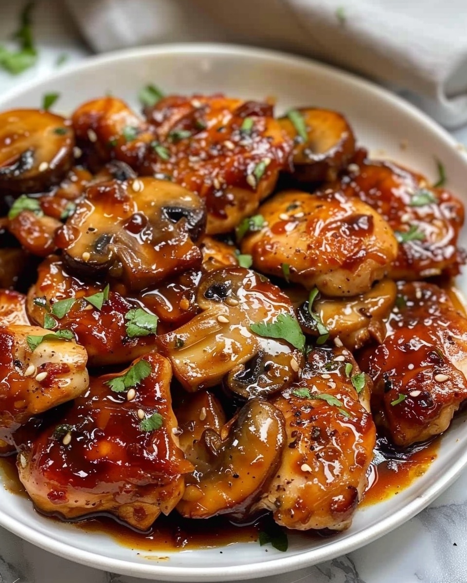 Honey Garlic Chicken With Mushrooms