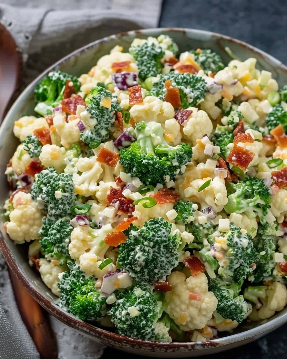 Loaded Broccoli Cauliflower Salad (Low Carb)