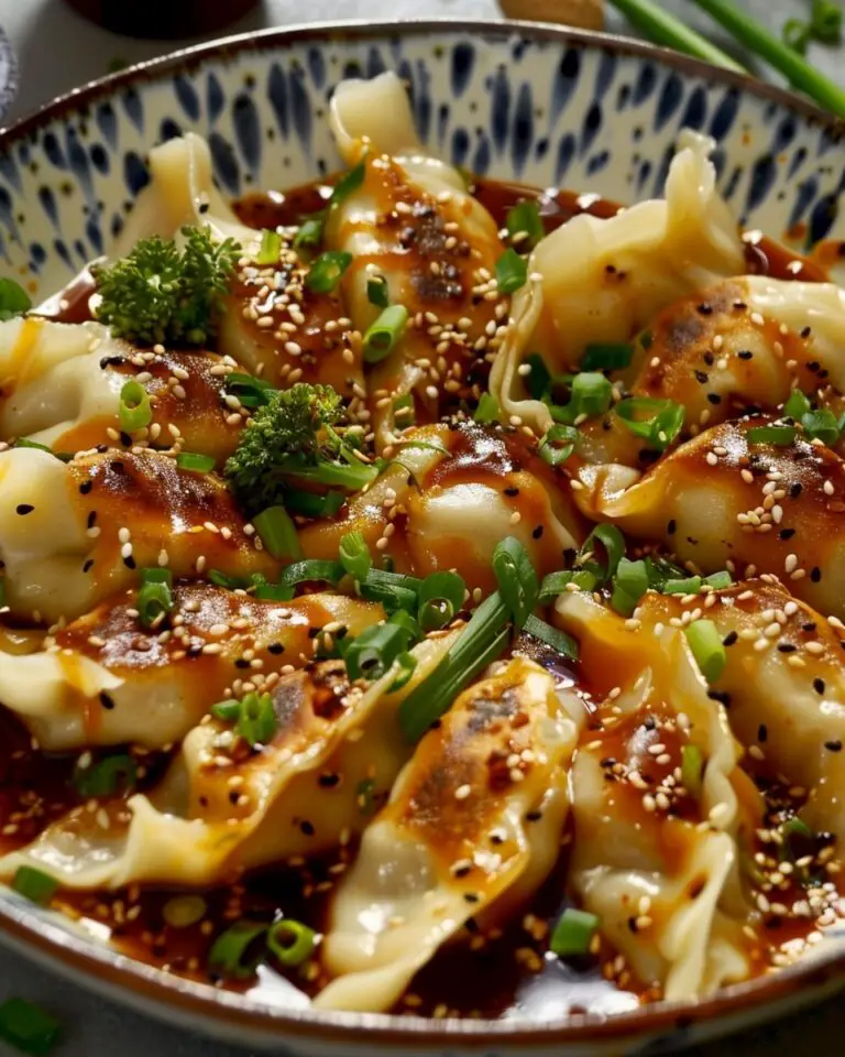 Oven-Baked Dumplings With Peanut Sauce