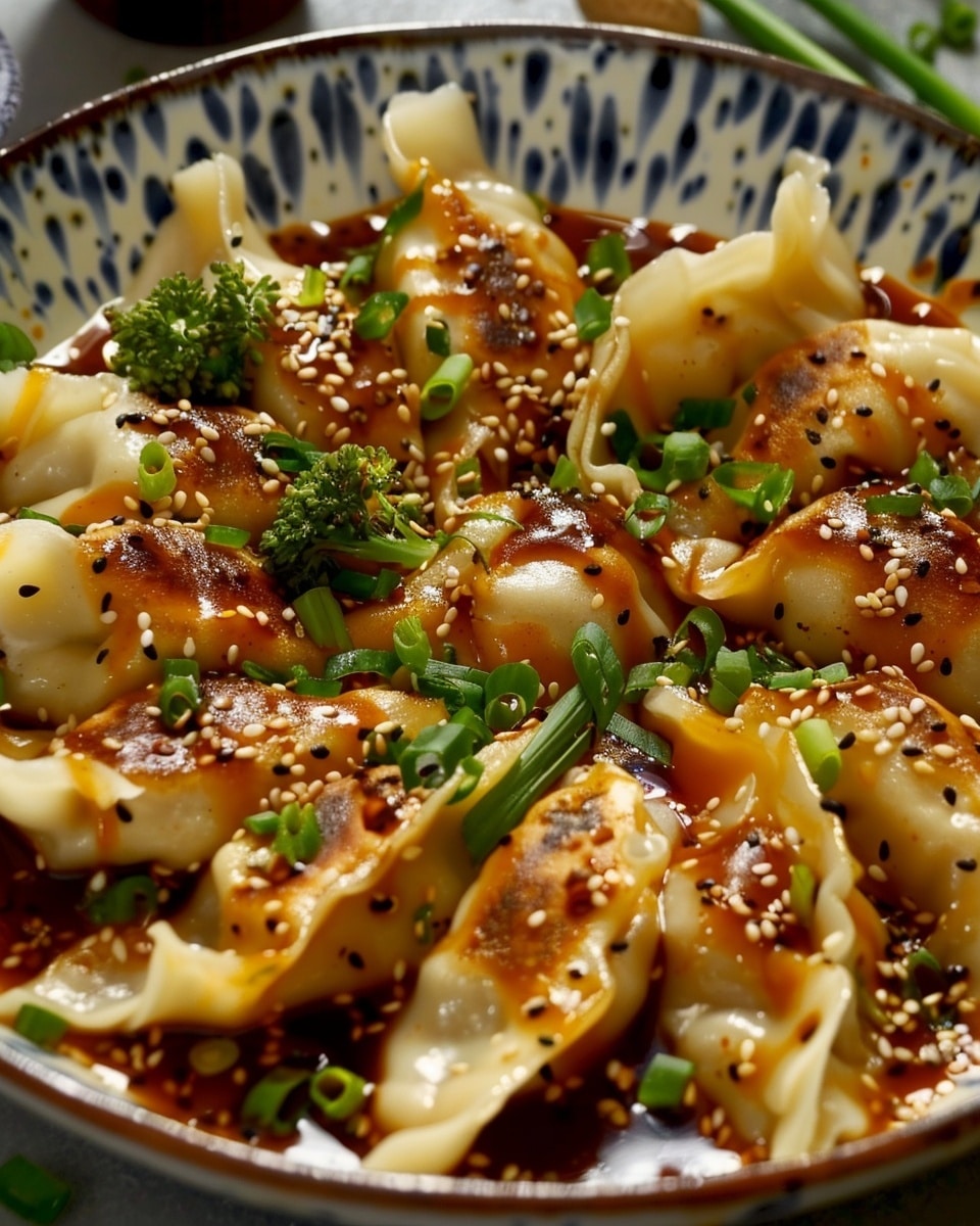 Oven-Baked Dumplings With Peanut Sauce