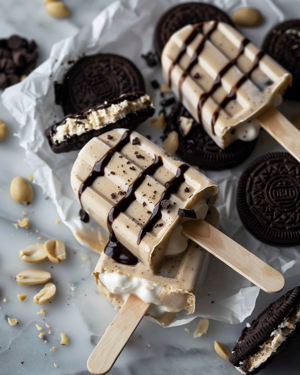 How to make Peanut Butter Oreo Yogurt Popsicles