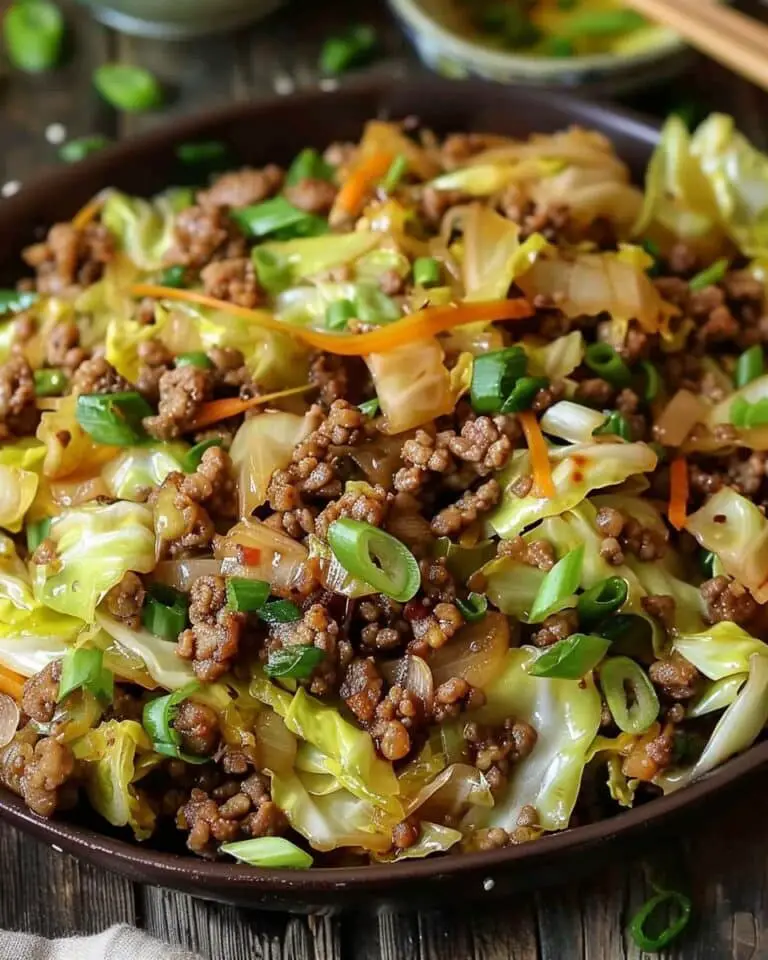 Quick Chinese Ground Beef & Cabbage Stir Fry