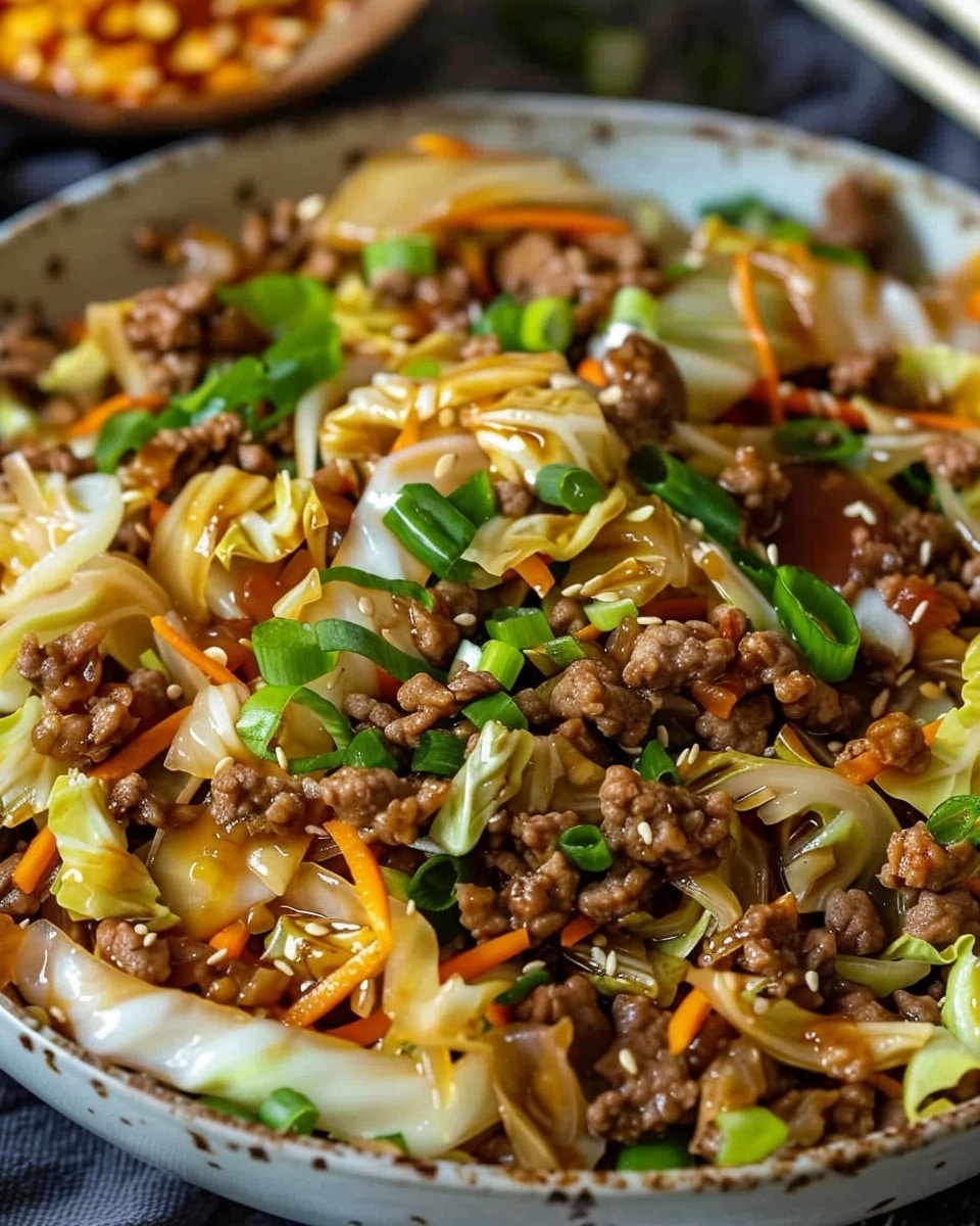 Quick Chinese Ground Beef & Cabbage Stir Fry