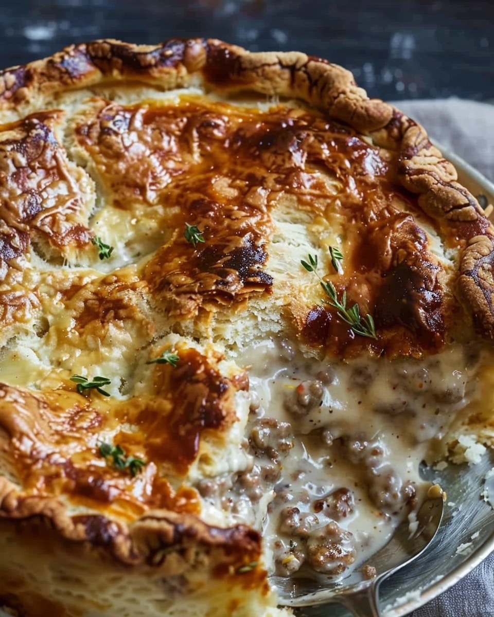 Sausage Gravy And Biscuit Pie