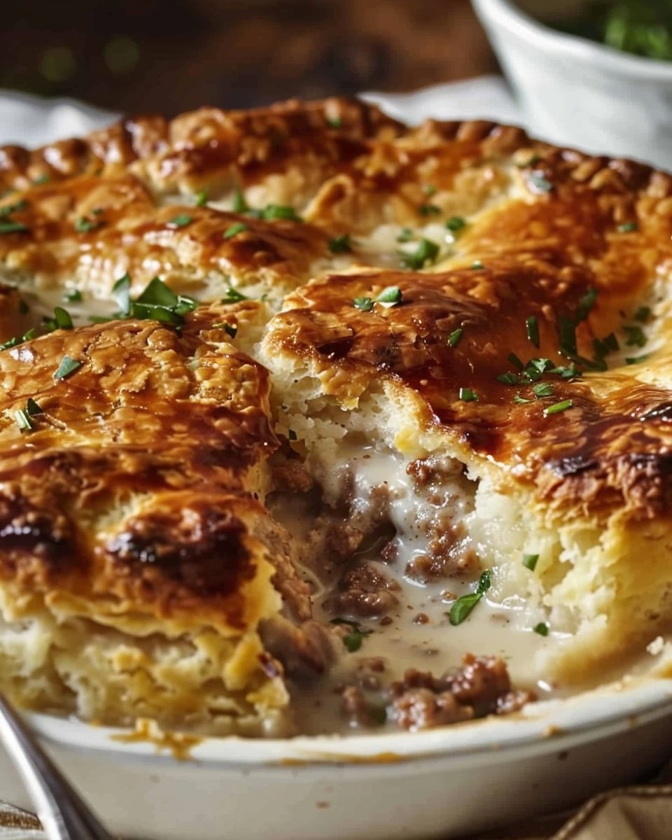 Sausage Gravy And Biscuit Pie