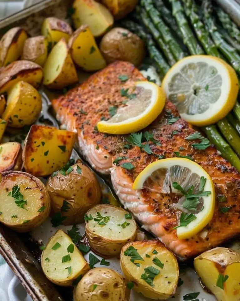 Salmon, Potato, And Asparagus Sheet Pan Meal