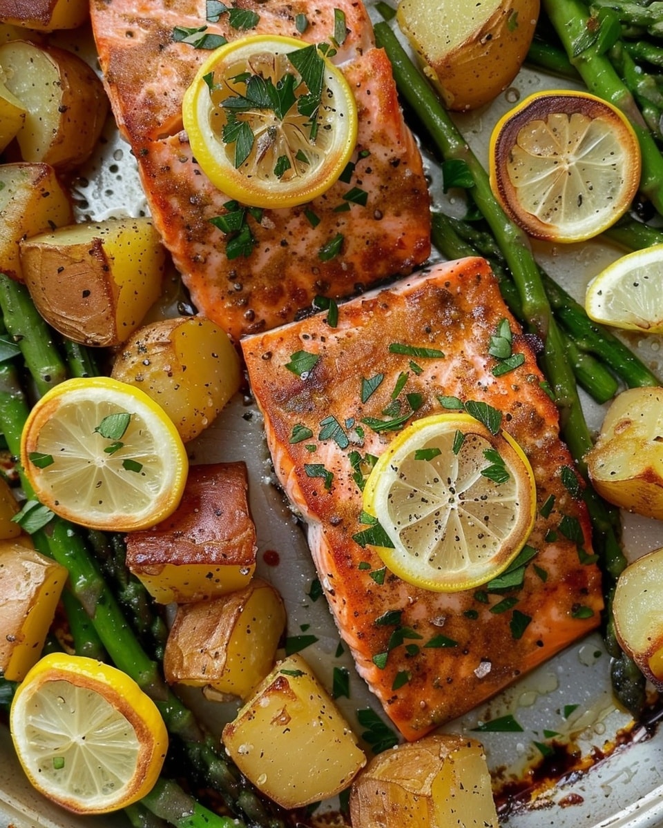 Salmon, Potato, And Asparagus Sheet Pan Meal
