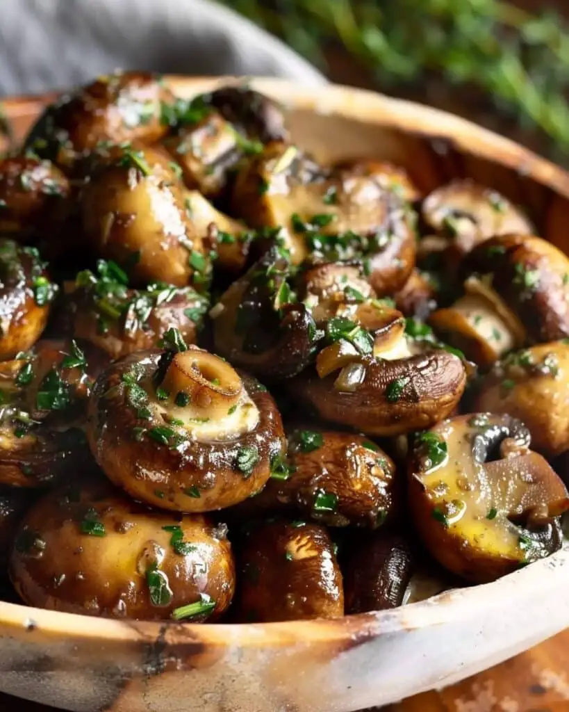 Slow Cooker Garlic Herb Sautéed Mushrooms