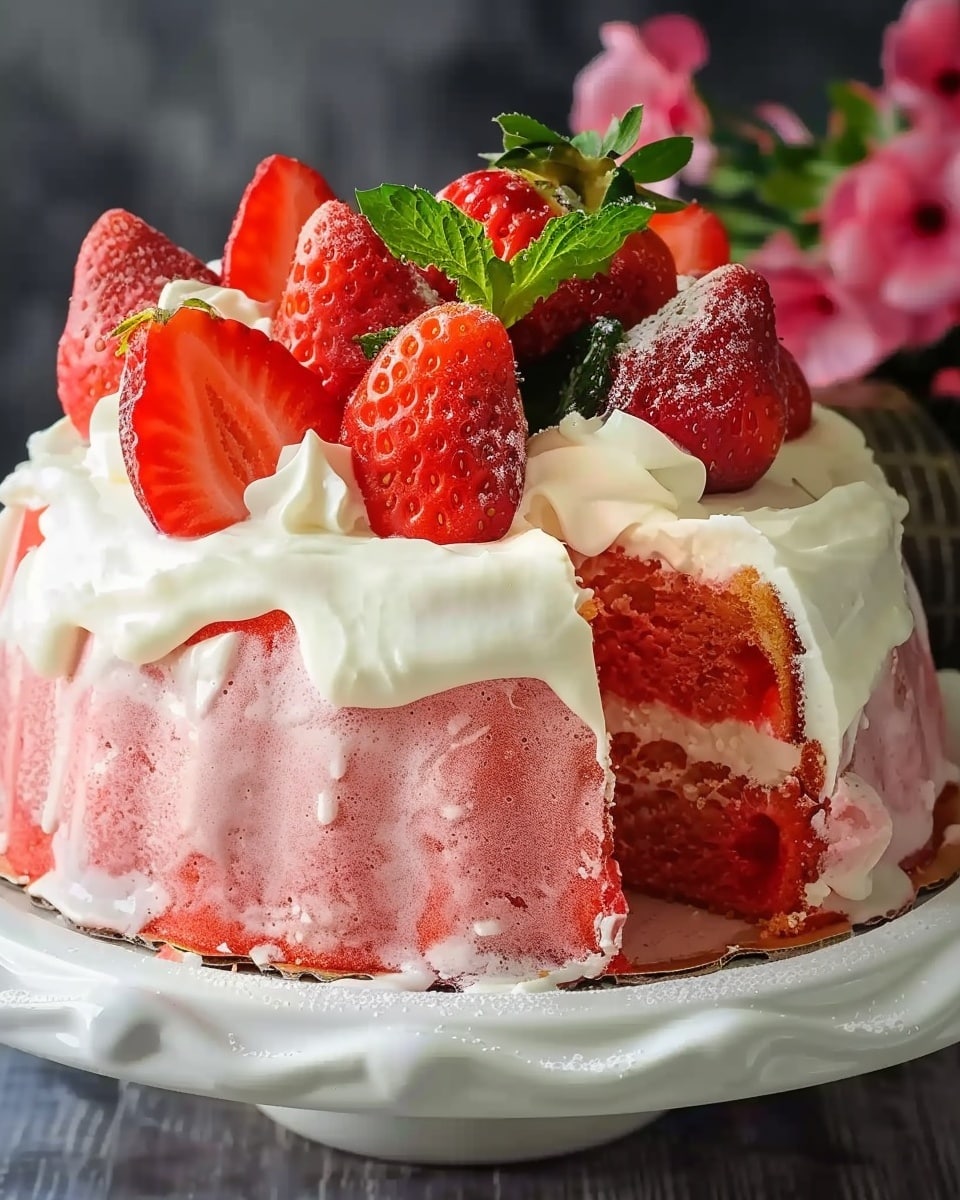 Strawberries & Cream Cake With Cream Cheese Buttercream