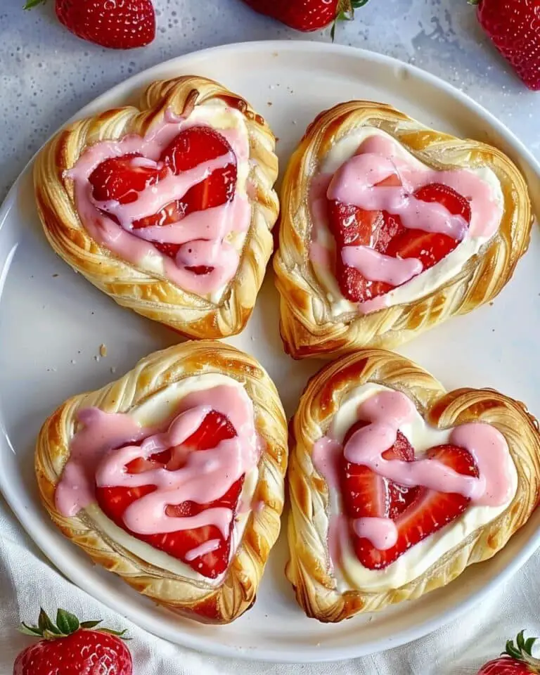 Strawberry Cream Cheese Heart Danishes