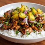 Teriyaki Chicken Tacos With Grilled Pineapple Pear Salsa