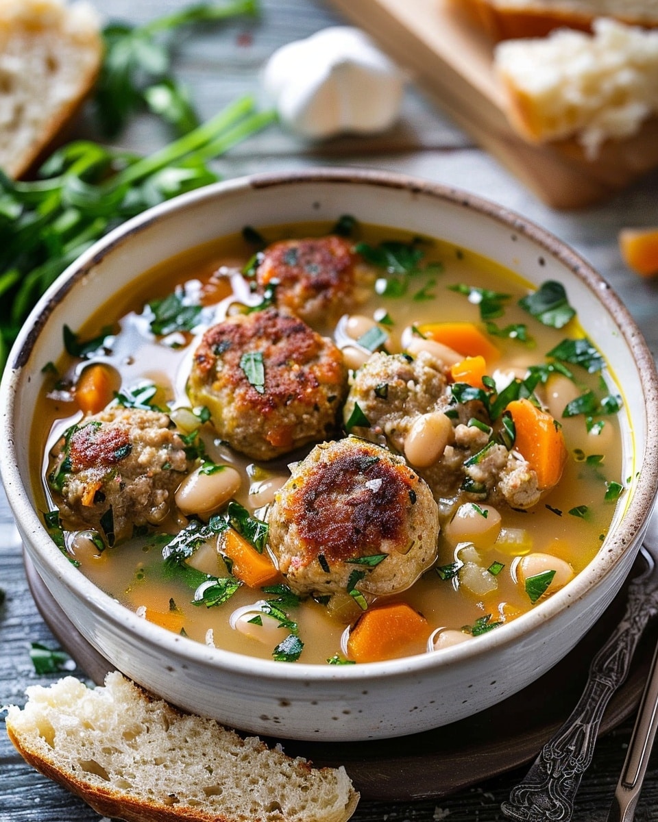 Tuscan White Bean Soup With Meatballs